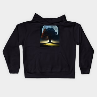 A tree in the moonlight Kids Hoodie